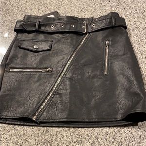 Black leather skirt